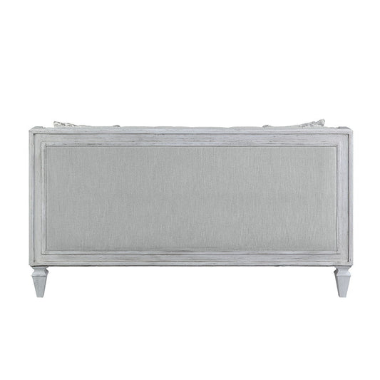 Katia - Loveseat With 2 Pillows - Light Gray Linen & Weathered White