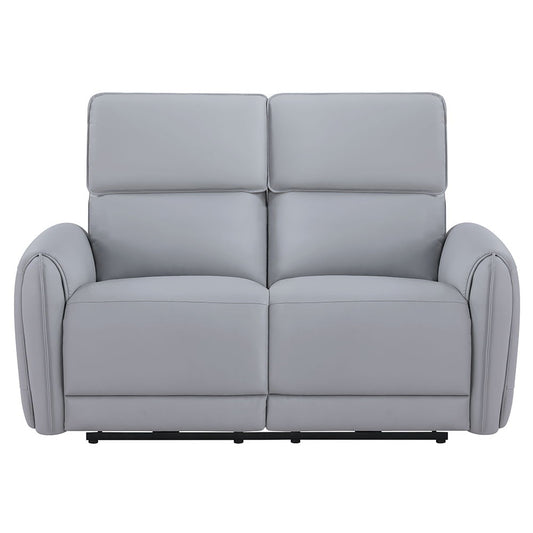 Jeromie - Power Motion Loveseat With USB Port - Gray Synthetic Leather