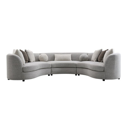 Ivria - Sectional Sofa With 9 Pillows - Gray Boucle