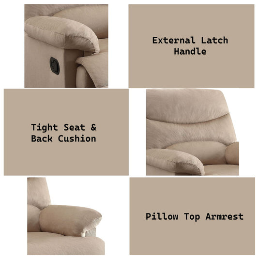 Arcadia - Motion Recliner - Beige Woven Fabric