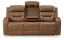Knightington - 3 Pc. - Power Reclining Sofa, Loveseat And Recliner - Caramel