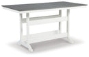 Transville - Rectangular Counter Table With Umbrella Option - Gray / White