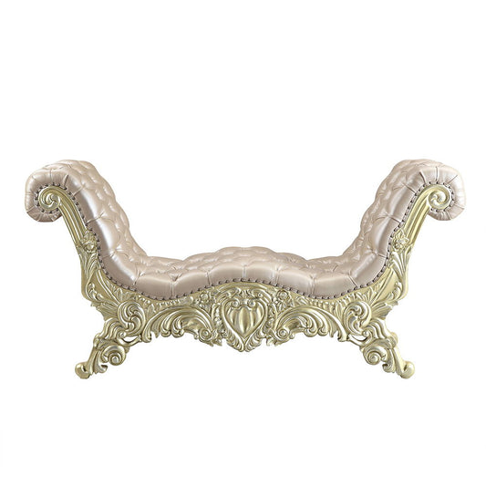 Vatican - Bench - Synthetic Leather, Light Gold & Champagne Silver