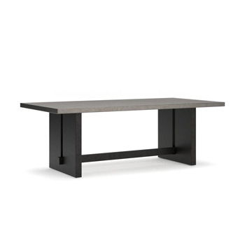 Salina Bay - Rectangular Dining Table With Umbrella Option - Black / Gray