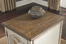 Realyn - Chair Side End Table - Insert Mirror - White / Brown