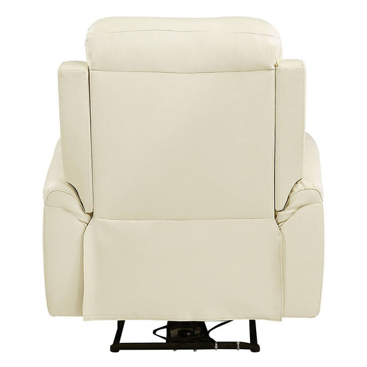 Ava - Power Motion Recliner - Beige Top Grain Leather Match