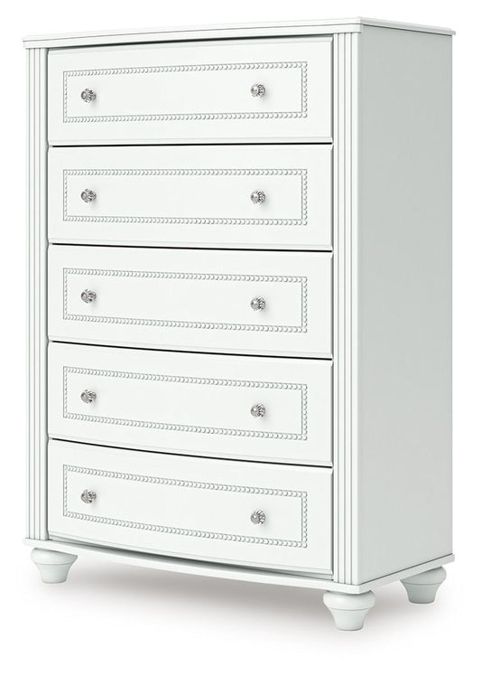 Kozlani - Five Drawer Chest - White