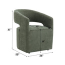 Libni - Arm Chair With Casters - Green Linen