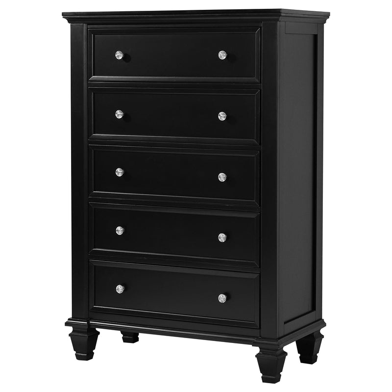 Coaster Furniture Sandy Beach 201325 5-Drawer Bedroom Chest - Black IMAGE 3