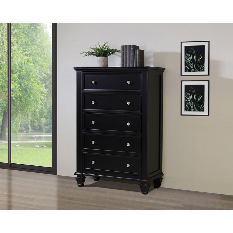 Coaster Furniture Sandy Beach 201325 5-Drawer Bedroom Chest - Black IMAGE 9