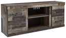 Derekson - LG TV Stand With Fireplace Option - Multi Gray