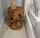 One - Teak Slice Round End Table