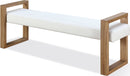 One - Modern Coastal Sled Leg Upholstered Dining Bench - White Pearl And Bisque