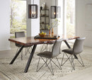 Reese - Live Edge Solid Wood Metal Leg Dining Table - Natural Acacia