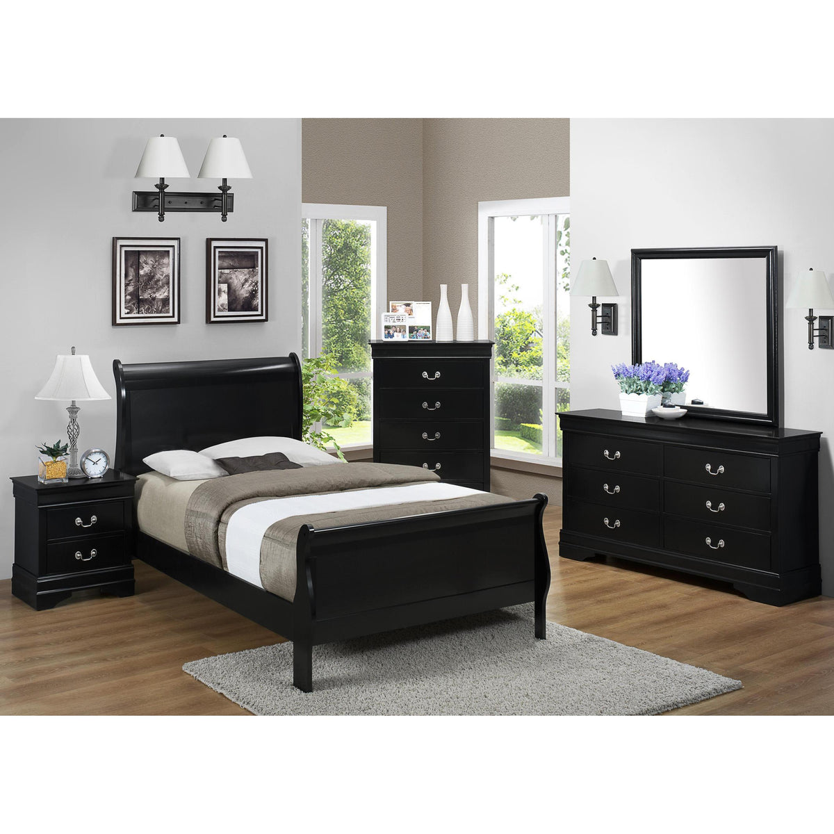  Crown Mark Louis Philip B3950 7 pc Twin Sleigh Bedroom Set IMAGE 1
