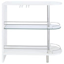 Coaster Furniture Adolfo 101064 Rectangular 2-tier Home Bar Table - White High Gloss IMAGE 6