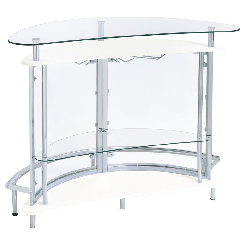 Coaster Furniture Amarillo 101066 Freestanding Glass Top Home Bar Wine Cabinet - White IMAGE 5