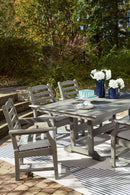 Visola - Rectangular Dining Table With Umbrella Option - Gray
