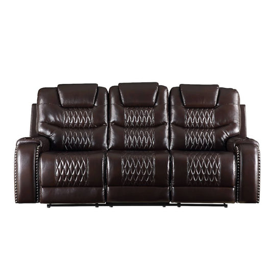 Braylon - Motion Sofa - Brown Synthetic Leather