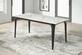 Nicoya - Stone Top And Metal Base Rectangular Dining Table