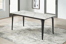 Nicoya - Stone Top And Metal Base Rectangular Dining Table