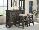 Yosemite - Solid Wood Upholstered Bar Stool - Beige / Cafe