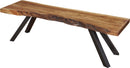 Reese - Live Edge Solid Wood Metal Leg Dining Bench - Natural Acacia