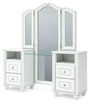 Kozlani - 3 Pc. - Vanity, Mirror And Stool - White