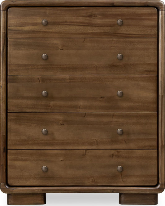 Boka - Five Drawer Acacia Wood Chest - Impala