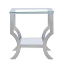Coaster Furniture Saide 720337 Square Glass Top Side End Table - Chrome IMAGE 4