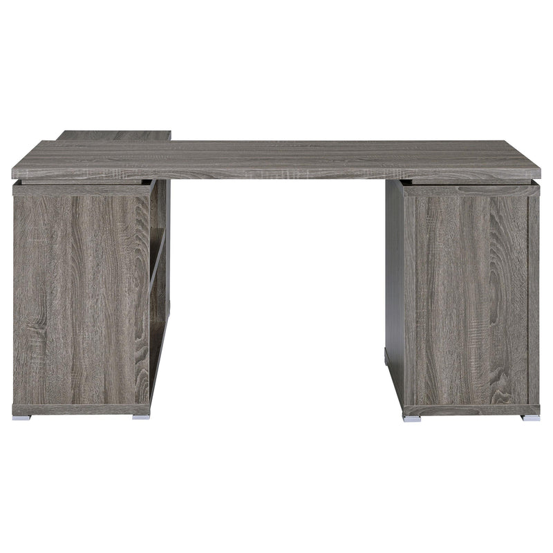 Coaster Furniture Yvette 800518 60-inch 3-Drawer L-Shape Computer Desk - Weathered Grey IMAGE 7