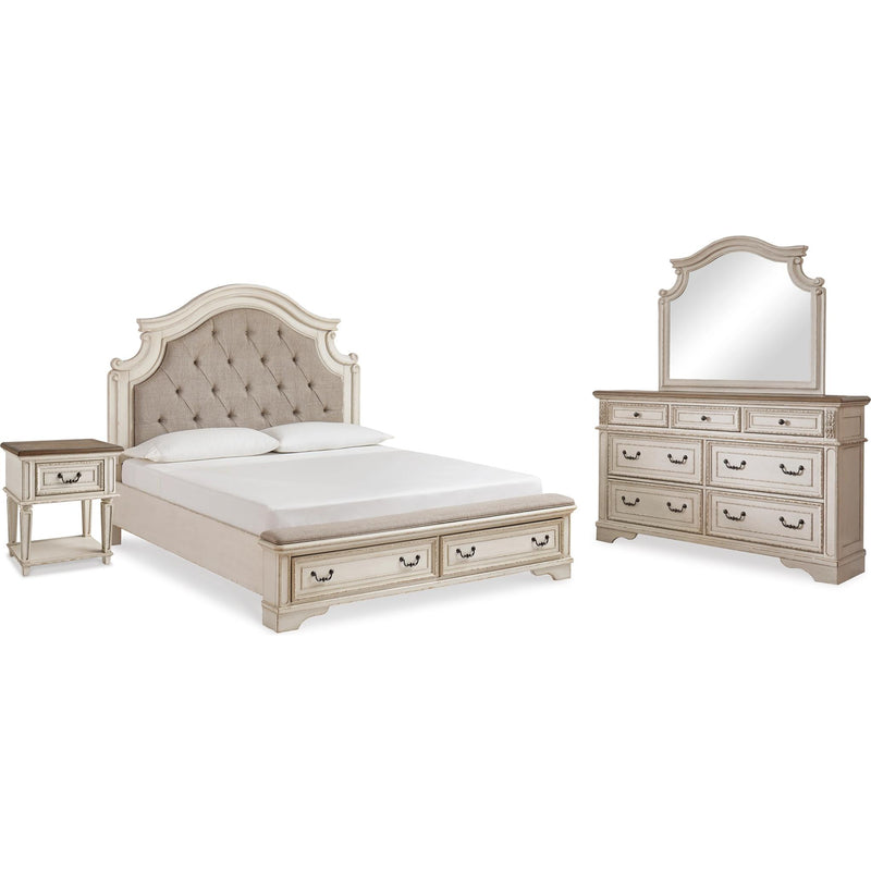  Signature Design by Ashley Realyn B743B59 6 pc King Upholstered Panel Storage Bedroom Set IMAGE 1