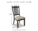 Tyler Creek - Dining UPH Side Chair (Set of 2) - Slatback - Black / Grayish Brown