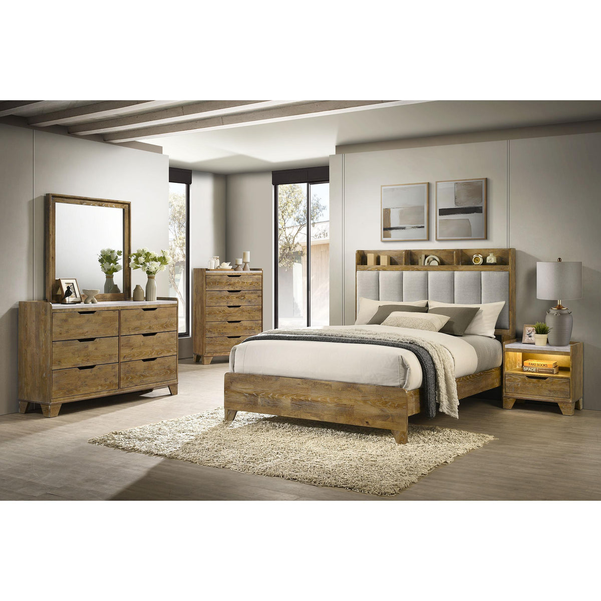 Coaster Furniture Henderson 222971Q-S4 6 pc Queen Bookcase Bedroom Set