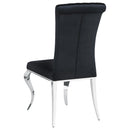 Coaster Furniture Betty 105072 Velvet Upholstered Dining Side Chair - Black (Set of 4) IMAGE 5