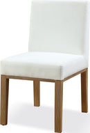 One - Modern Coastal Upholstered Dining Side Chair (Set of 2) - White Pearl And Bisque