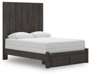 Fraluna - 3 Pc. - Queen Panel Storage Bed, Dresser And Mirror - Charcoal