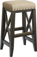 Yosemite - Solid Wood Upholstered Bar Stool - Beige / Cafe