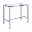 Coaster Furniture Pub Height Dining Table with Glass Top and Trestle Base 104873 IMAGE 1