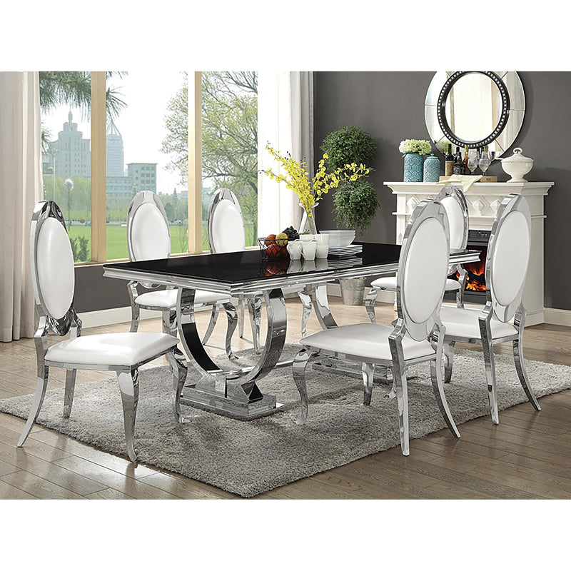 Coaster Furniture Anchorage 107872N Upholstered Dining Chair - Cream White (Set of 2) IMAGE 9