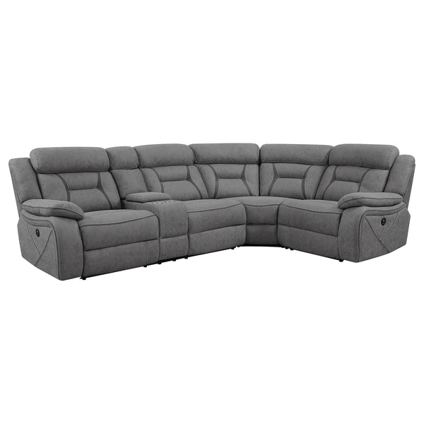 Coaster Furniture Higgins Power Reclining Leather Look 4 pc Sectional 600370 IMAGE 1