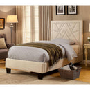  Furniture of America Marianne Twin Upholstered Panel Bed CM7433BG-T-BED IMAGE 1