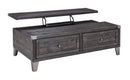 Todoe - Lift Top Cocktail Table - Dark Gray