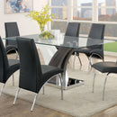  Furniture of America Svana Dining Table with Glass Top & Pedestal Base CM3382T-TABLE IMAGE 2