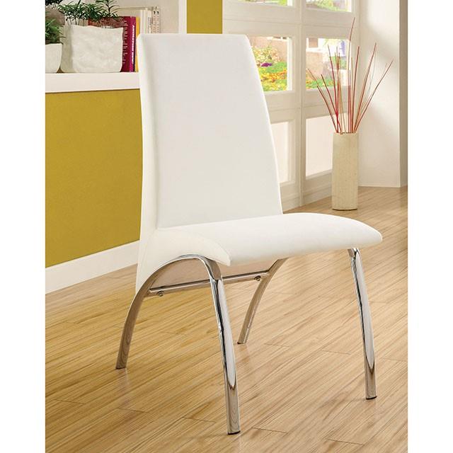 Furniture of America Glenview Dining Table with Glass Top and Pedestal Base CM8372WH-T-TABLE IMAGE 6