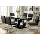  Furniture of America Square Lodia Dining Table with Glass Top and Pedestal Base CM3825BK-T-TABLE IMAGE 3