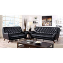  Furniture of America Leia Stationary Bonded Leather Loveseat CM6035BK-LV IMAGE 2