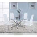 Coaster Furniture Round Beckham Dining Table with Glass Top and Pedestal Base 106440 IMAGE 2