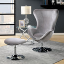  Furniture of America Shelia CM-AC6841GY Accent Chair w/ Ottoman IMAGE 1
