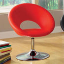  Furniture of America Faliro Swivel Leather Look Accent Chair CM-AC6915-RD IMAGE 1